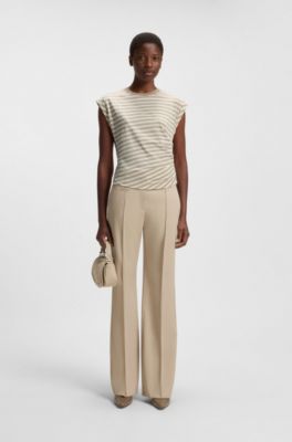 Striped top in cotton jersey, Patterned