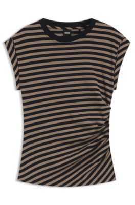 Striped top in cotton jersey, Patterned