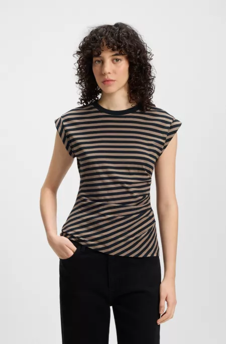 Striped top in cotton jersey