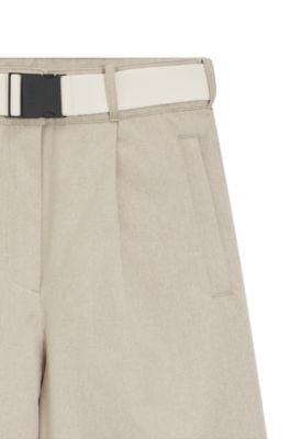 BOSS Ski water-repellent trousers with herringbone weave, White