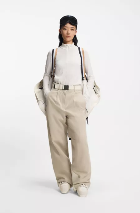 BOSS Ski water-repellent trousers with herringbone weave