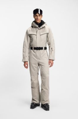 Combinaison en tissu d&eacute;perlant &agrave; chevrons BOSS&nbsp;Ski, Blanc