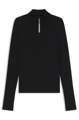 BOSS Ski wool-blend sweatshirt, Black