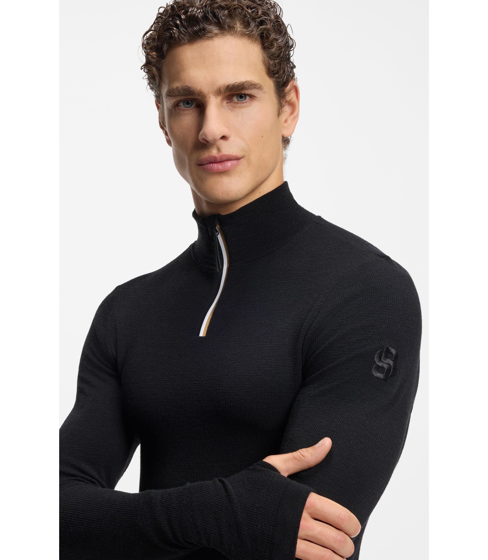 BOSS - BOSS Ski wool-blend sweatshirt - Black