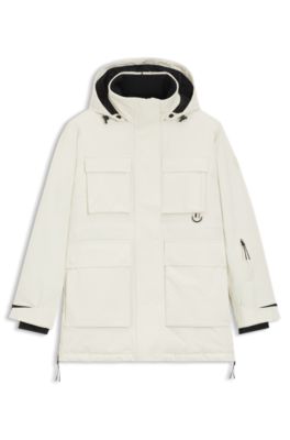 BOSS Ski water-repellent parka jacket, White