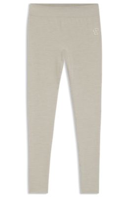 Pantalones interiores BOSS Esqu&iacute; en punto de mezcla de lana, Gris claro