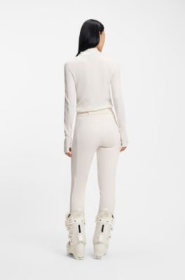 BOSS Ski water-repellent trousers with stirrups, White