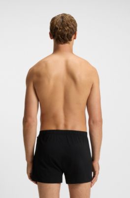 Lot de deux boxers en coton stretch, Noir
