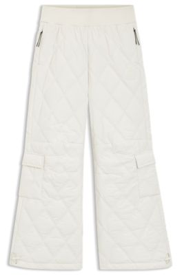 BOSS Ski quilted water-repellent trousers, White