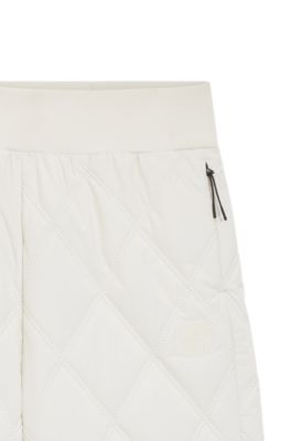BOSS Ski quilted water-repellent trousers, White