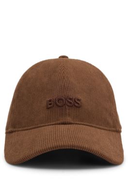 Embroidered-logo cap in baby corduroy