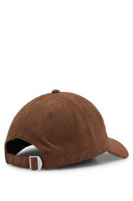 Embroidered-logo cap in baby corduroy
