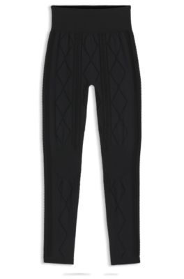 BOSS Ski leggings in stretch jersey, Black