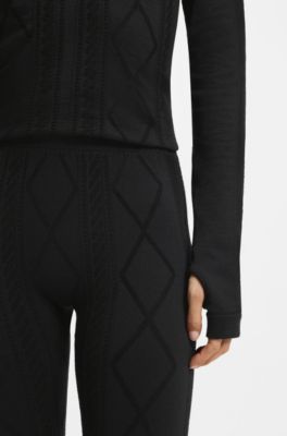 BOSS Ski leggings in stretch jersey, Black