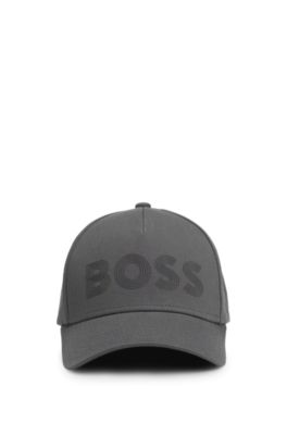 Gorra en sarga de algod&oacute;n con detalle de logo, Gris oscuro