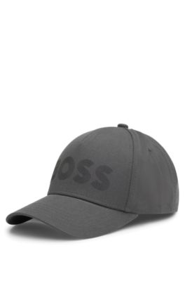 Logo-detail cap in cotton twill, Dark Grey