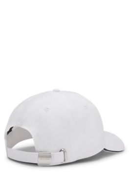 Casquette en twill de coton avec logo artistique d&rsquo;inspiration tennis, Blanc