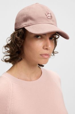Baby-corduroy cap with Double B monogram, Pink