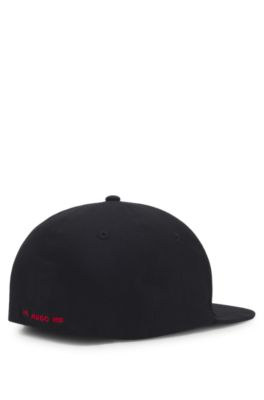 Gorra de algod&oacute;n el&aacute;stico con logo bordado, Negro