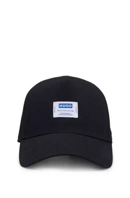 Logo-label cap in cotton twill