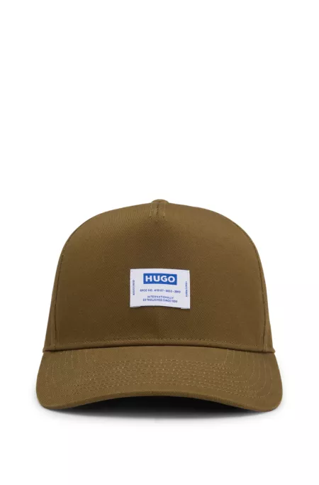 Logo-label cap in cotton twill