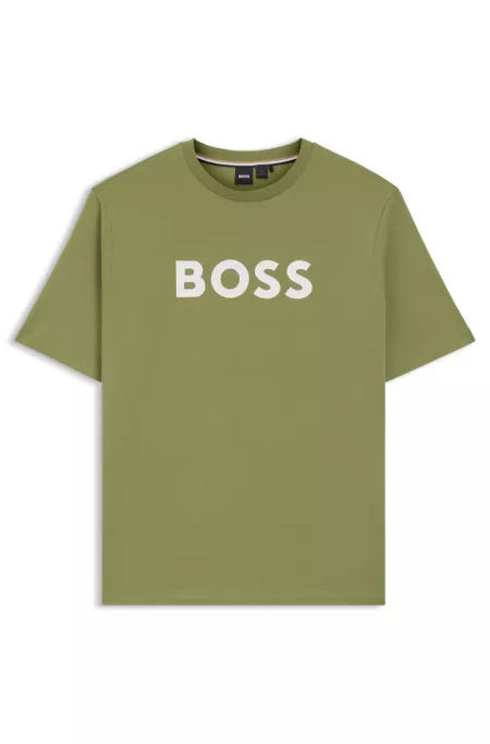 Cotton jersey T-shirt with mixed-print logo