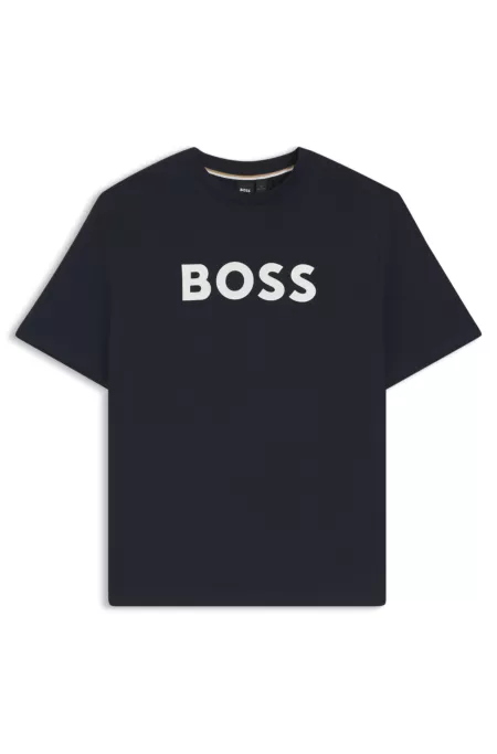 Cotton jersey T-shirt with mixed-print logo