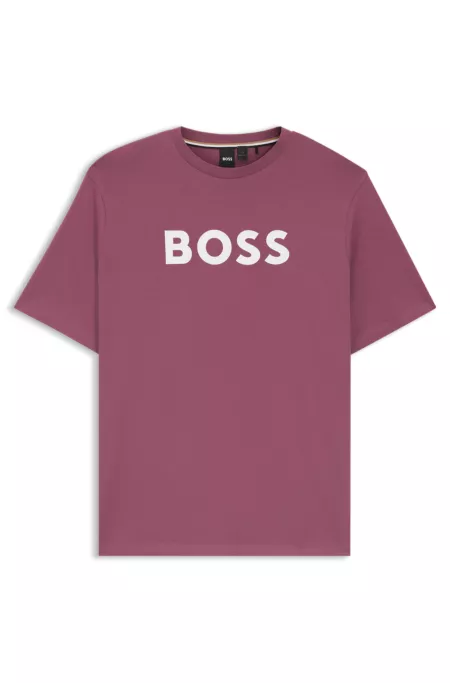 Cotton jersey T-shirt with mixed-print logo