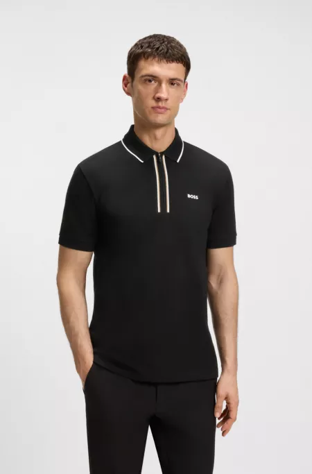 Quick-dry polo shirt in stretch cotton