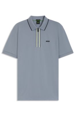 Quick-dry polo shirt in stretch cotton, Dark Grey