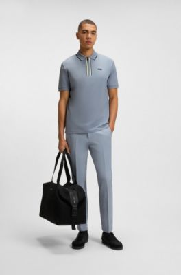 Polo Slim en coton stretch &agrave; s&eacute;chage rapide, Gris sombre