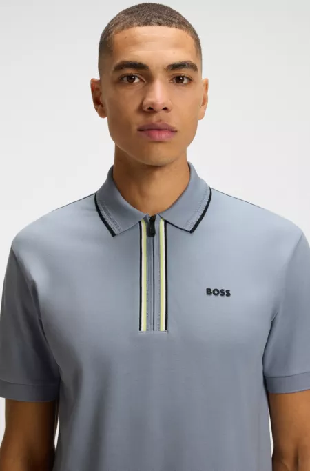 Quick-dry polo shirt in stretch cotton