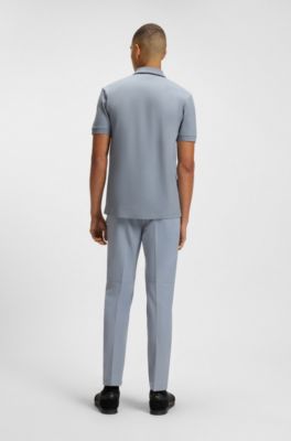 Polo Slim en coton stretch &agrave; s&eacute;chage rapide, Gris sombre