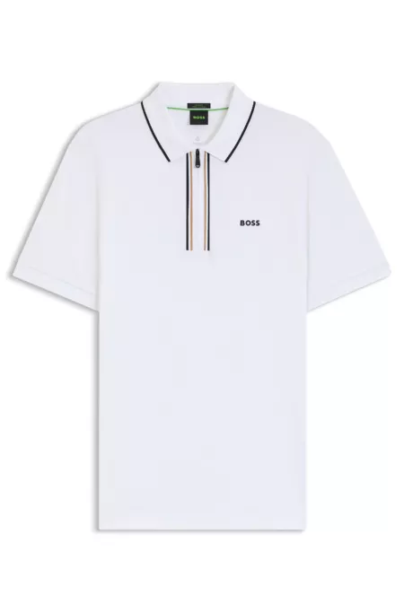 Quick-dry polo shirt in stretch cotton