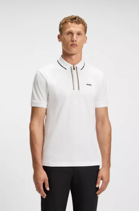 Quick-dry polo shirt in stretch cotton