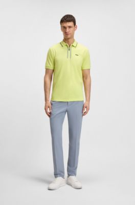 Quick-dry polo shirt in stretch cotton, Light Green