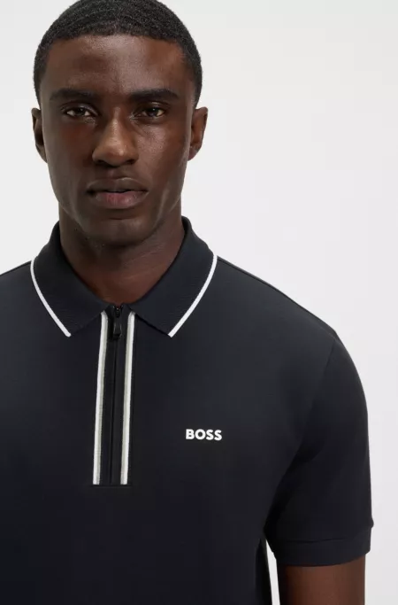 Quick-dry polo shirt in stretch cotton