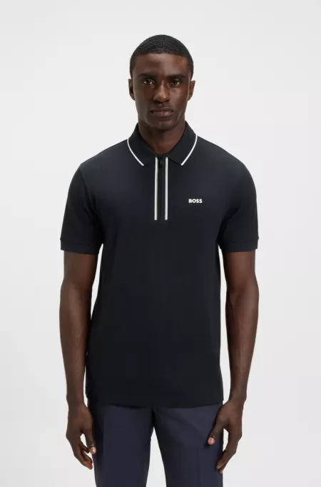 Quick-dry polo shirt in stretch cotton