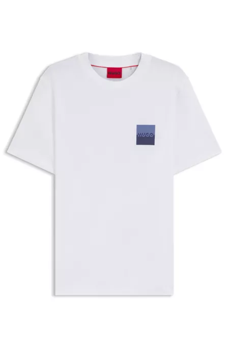 Cotton-jersey T-shirt with split-logo print