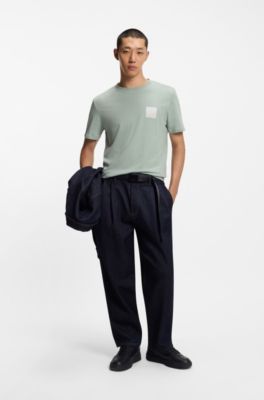 T-shirt en jersey de coton &agrave; logo imprim&eacute; revisit&eacute;, Chaux