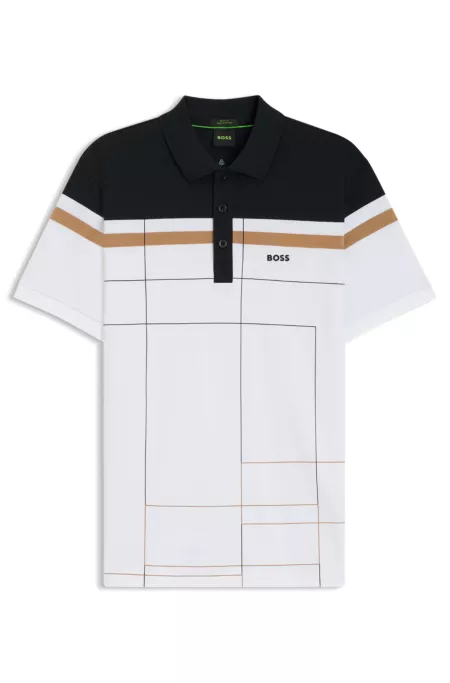Stretch-cotton slim-fit polo shirt with quick-dry function