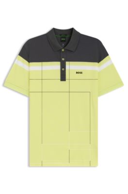 Stretch-cotton slim-fit polo shirt with quick-dry function, Light Green