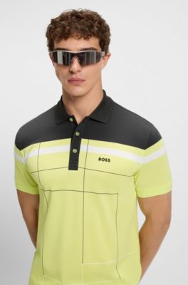 Polo slim fit de algod&oacute;n el&aacute;stico con secado r&aacute;pido, Cal