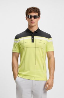 Stretch-cotton slim-fit polo shirt with quick-dry function, Light Green