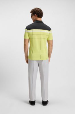 Stretch-cotton slim-fit polo shirt with quick-dry function, Light Green