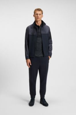 Polo Regular en coton Pima l&eacute;ger &agrave; carreaux, Bleu fonc&eacute;
