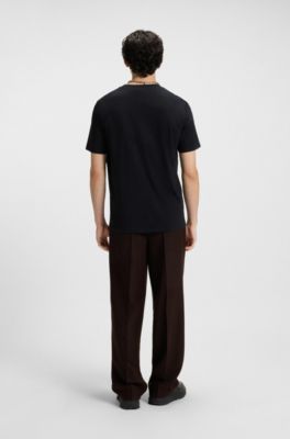 Lip-artwork T-shirt in cotton jersey, Black