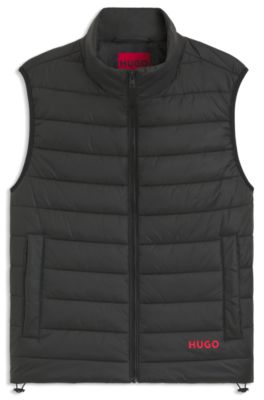 Logo-print gilet with water-repellent finish, Black