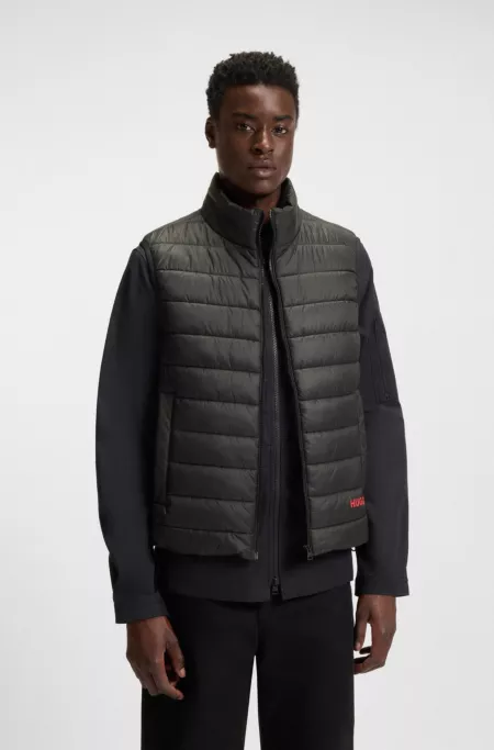 Logo-print gilet with water-repellent finish