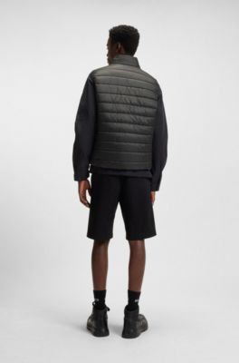 Logo-print gilet with water-repellent finish, Black